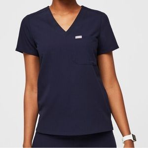 Figs womens Catarina One-Pocket Scrub Top XS in navy